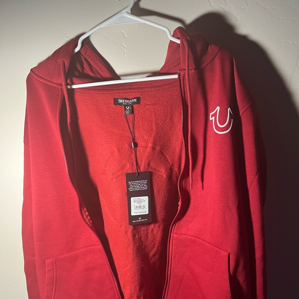 NEW TRUE RELIGION HOODIE RED